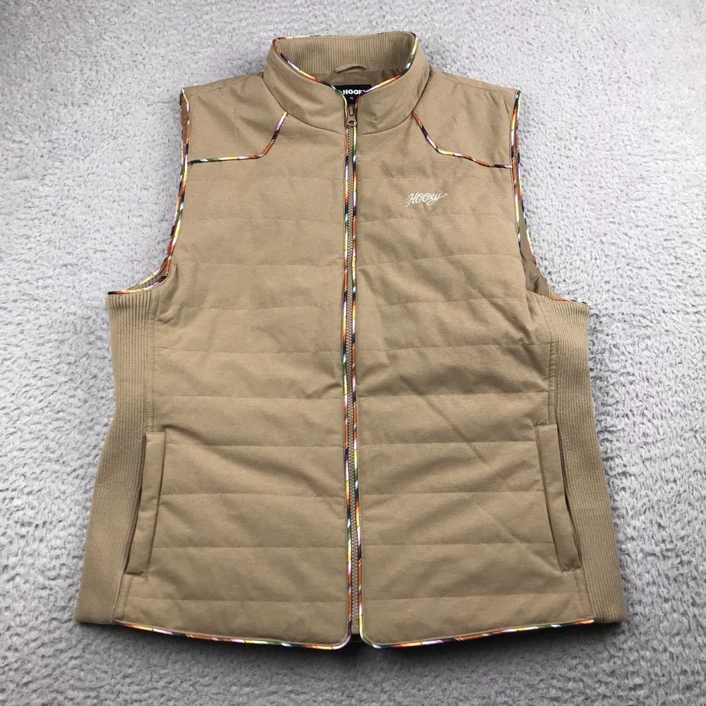 Hooey Quilted Vest Womens XL‎ Tan Aztec Serape Accents Western Cowgirl